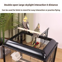 Cage à oiseaux en verre transparent Crystal Palace Luxe pour oiseaux de petite à moyenne taille, cage à perroquet pour la maison, avec plateau de jeu et support roulant.