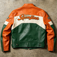 Veste en cuir de moto pour homme, style américain vintage, patchwork, logo personnalisé OEM, fabrication en gros pour usine de vêtements