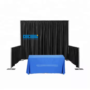 ESIBlack Postes telescópicos ajustables de fondo independientes de estilo simple para instalación de tuberías y cortinas - Product Image 1