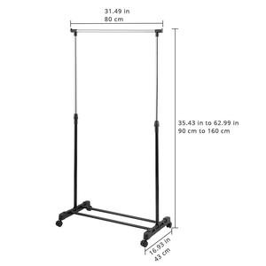 Porte-vêtements pliable mobile en acier au carbone réglable avec roues pour présentoir de magasin de vêtements - Product Image 2