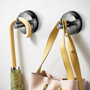 2 Chiếc Cốc Hút Chân Không Móc Treo Khăn Tắm Màu Đen Chải Bằng Thép Không Gỉ - Product Image 6