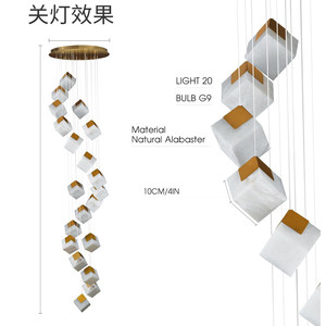 Modern Marble Chandelier Gold LED Pendant <b>Light</b> For Home Entrance Hallway Luxury <b>Lighting</b> Fixtures - Product Image 3