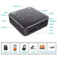 Mini projecteur Touyinger D021 Android 9.0 prenant en charge la 4K, projecteur LED mobile portable 3D HD avec batterie, WIFI DLP