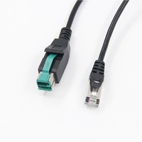 Cable Micro-USB Datalogic 8-0938-02 para máquinas POS, 12V RJ50, 2m, conector para escáner de código de barras, escáner Helix, alimentado por impresora, trenzado de PVC