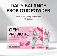Marque Blanche 20 Sachets Poudre Probiotique en Stick Équilibre Quotidien Multi-Souches Soin Intestinal Complément Alimentaire Probiotique