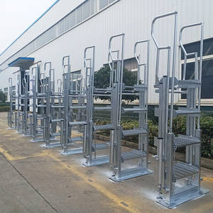 Échelle mobile à trois/quatre/cinq marches, escalier pliant pétrochimique avec cage de sécurité pour le chargement, portique de chargement sur patins - Product Image 2