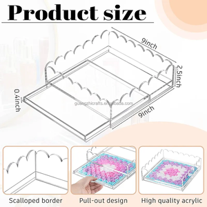 Plateau en acrylique transparent Plateau d'organisation en acrylique transparent Bords de fleurs Porte-serviettes en acrylique - Product Image 5
