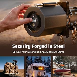 Verrou de remorque réglable AMBITION, nouvelle combinaison, compatible avec coupleur de 2-5/16 pouces, fixation facile pour camping-car, remorque, bateau, caravane, noir - Product Image 6