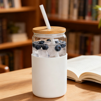 Gobelets en verre borosilicate de haute qualité avec paille, résistants à la chaleur, à double paroi, sans BPA, pour café et eau, couleur personnalisable, vente en gros