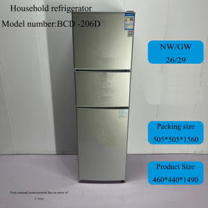 Chigo 206 litres appareil ménager grande capacité triple portes porte en acier inoxydable réfrigérateur <span class=keywords><strong>combiné</strong></span> réfrigérateur pour la maison ou l'hôtel - Product Image 4