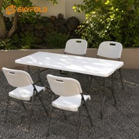 Table pliante rectangulaire en plastique HDPE de 6 pieds, portable, pour événements en plein air