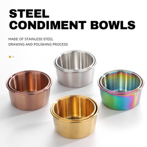 304 Stainless Steel Dipping Cup Gold <b>Sauce</b> Cup Seasoning Dish Household Salad Tomato <b>Sauce</b> Durable - Product Image 2