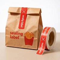 Autocollant personnalisé sans résidu, découpé, imperméable, pour emballage alimentaire à emporter, étiquette adhésive pour scellage
