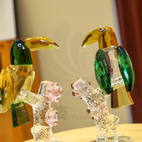Décorations d'intérieur écologiques de luxe, figurines d'oiseaux en cristal gravées au laser, tucans polis, artisanat animalier, cadeaux décoratifs