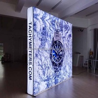 Stan Pameran Portabel 10x10 Tanpa Alat, Display Aluminium SEG Backlit, Rak Pop Up Backdrop