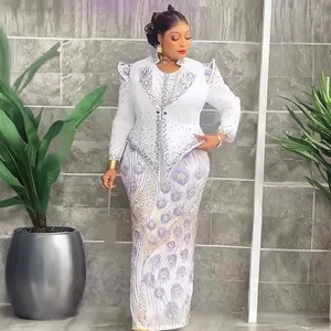 Ensemble de 2 vêtements africains pour femmes, robe de soirée Dashiki à paillettes, grande taille, robe longue de fête de mariage avec manteau, tenues 2026 - Product Image 4