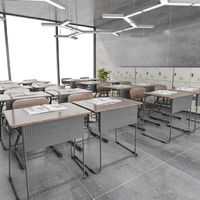 Ensemble d'étude moderne pour étudiants Meubles de salle de classe primaire bon marché d'occasion pour enfants-Table de bureau et chaises pour salle de classe scolaire