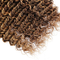 Lots de mèches Deep Wave colorées avec closure P4/27, échantillon de mèches Deep Curl en cheveux humains