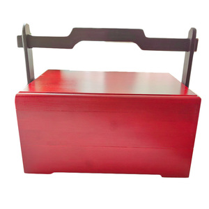 Chinese Style Mooncake Box Multi Layer Solid Wood Bamboo Flip Top Lid Rectangle Food <b>Storage</b> Container Picnic Party <b>Kitchen</b> Use - Product Image 5
