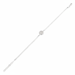 Minimalist Round and <b>Clover</b> Design <b>Bracelet</b> Turkish Handmade Wholesale 925 Sterling Silver <b>Bracelet</b> - Product Image 2