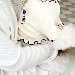 Nueva Camiseta de Manga Abullonada con Encaje para Perros y Gatos, Tejido Combinado, para Bichón, Teddy, Pomerania, Perros Pequeños, Bordada - Product Image 3