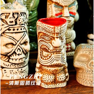 Vaso de Cóctel Estilo Hawaiano Retro, Taza de Cerámica Tiki Zombie con Cara de Fantasma, Copa Creativa para Vino - Product Image 2