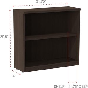 Librería de 2 estantes serie Alera Valencia ALEVA633032ES Espresso-31.75 pulgadas. X 14 pulgadas X 29.5 Pulgadas - Product Image 6