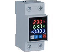 Protecteur de surtension et de sous-tension monophasé avec compteur de puissance à affichage numérique et relais de récupération automatique pour moniteur d'énergie domestique