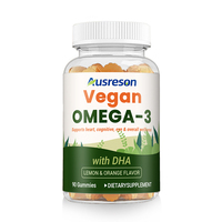 Gummies Oméga-3 SPL à l'huile d'algues DHA, complément alimentaire végétal pour la santé du cerveau, des yeux et du cœur, nutrition diététique, OEM, végétaliennes
