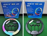 Combinaison innovante RGB 18 pouces LED Ring Light et trépied, idéale pour la photographie et la vidéographie ProLevel