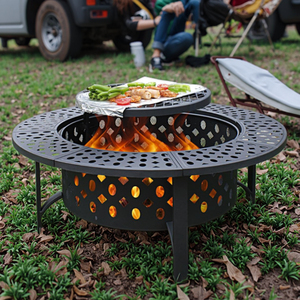 OEM Portable Aunion Design moderne Fer à bois Foyer extérieur Foyer Cascade Bol <span class=keywords><strong>Brasero</strong></span> autoportant pour le camping - Product Image 5
