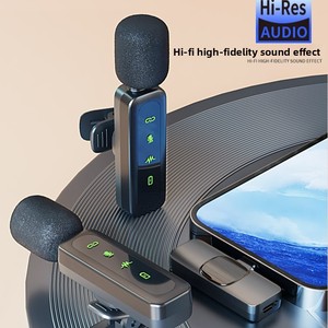 New Wireless <strong>Dynamic</strong> Cardioid <strong>Lavalier</strong> <strong>Microphone</strong> L6 with Dual Smart for Bluetooth Noise Reduction and Reverberation - Product Image 2