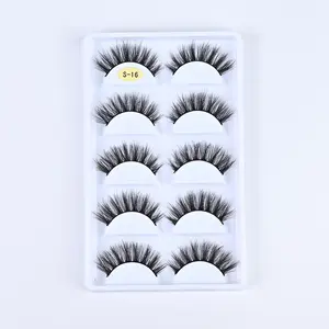 הסיטונאי Pulfy Lashes 5 זוגות ריסים מלאכותיים mas faux makes עם ריסים בתפזורת ריסים בתפזורת רוסית ריסים