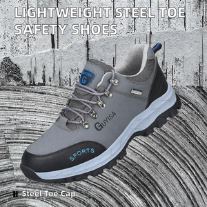 Pour chaussures de sécurité à bout en acier en cuir microfibre léger Semelle intérieure en PVC anti-crevaison Style de travail Modèle de construction unisexe 8161 - Product Image 2