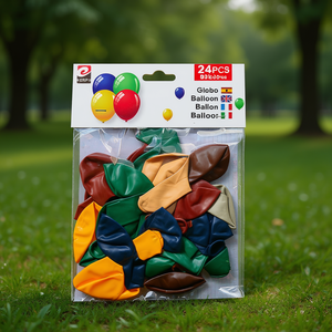 24 ballons ronds jetables en latex de 23 cm pour la décoration de fête d'enfants - Product Image 2