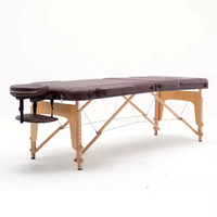 Table de massage pliante légère en bois, 3 sections, portable, prix de gros, pour spa