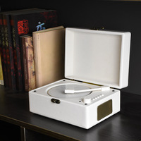 Rétro multi-fonction lecteur CD portable étui en cuir antique BT audio hi-fi album musique cadeau