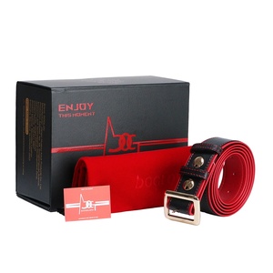 Adjustable Red & Black Leather <b>BDSM</b> Bondage Belt, Fetish <b>Restraint</b> Strap Exotic Belt for Adults and Couples - Product Image 2
