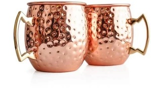 Suministro directo de fábrica Moscow Mule Set de 2 tazas martilladas de acero inoxidable de 450Ml adecuadas para cualquier bebida fría - Product Image 2