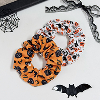 Coleteros Texturizados de Halloween para Mujer, con Estampado de Telaraña, Calabaza y Murciélago, Coleteros Elásticos Grandes, Accesorios para el Cabello para Fiestas y Festivales