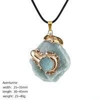 Grand collier pendentif en cristal brut, pierre naturelle irrégulière martelée dorée, style vintage, vente en gros