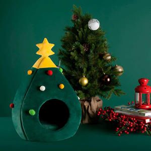 Árbol de Navidad Invierno Cálido Casa para mascotas Pequeño apartamento Cama para gatos y perros Cueva Cojín para mascotas para animales pequeños - Product Image 4