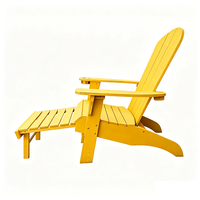 Chaise Adirondack pliante d'extérieur en plastique résistant aux intempéries de haute qualité avec repose-pieds escamotable