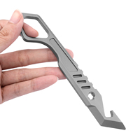 TGZUO Outil multifonction industriel DIY Premium en titane, barre de levier EDC, ouvre-bouteille, tournevis, outil de déballage et de jeu anti-stress CNC