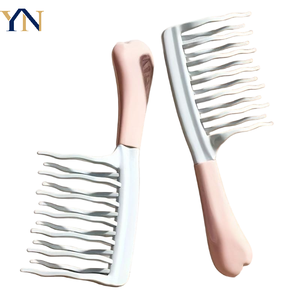 Juego de Peines de Doble Diente de Nylon para Peinados Largos, Rizados y Voluminosos - Peines Elegantes en Negro y Azul Claro <span class=keywords><strong>con</strong></span> Mango de Plástico ABS - Product Image 2