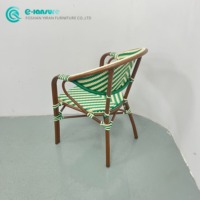 Chaise de bistrot moderne et classique pour jardin de villa, en aluminium et rotin PE résistant aux intempéries, pour espace extérieur et patio