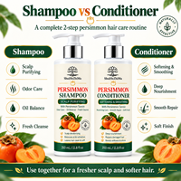 Shampoo au Tanin de Kaki Marque Blanche pour Soin des Odeurs du Cuir Chevelu, Équilibre du Sébum, Nettoyage Frais, Purifiant pour le Cuir Chevelu, Soin Capillaire, Fabricant OEM