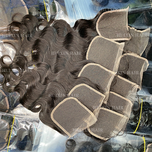 批发供应商柬埔寨印度巴西接发; 生vrigin人发丝滑直体波4x4高清蕾丝封口 - Product Image 3