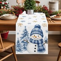 Chemin de table de Noël, nouveau design tendance, motif géométrique, 100% polyester, lavable, style américain, pour fêtes et restaurants
