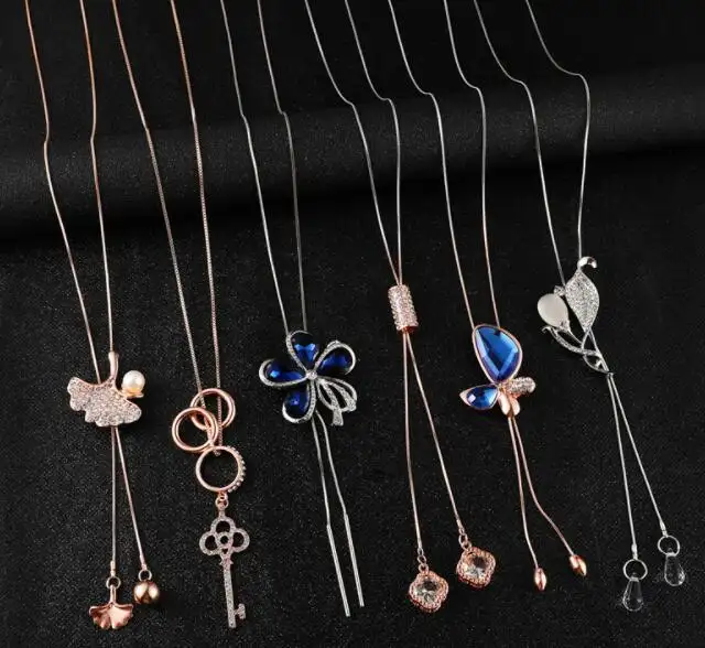 HYA1 Hoge Kwaliteit Lange Ketting Strass Hanger Ketting Mode Ketting Voor Vrouwen